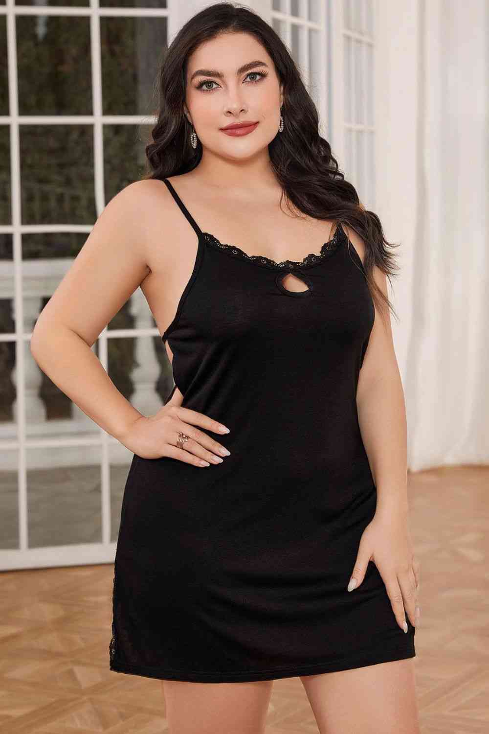 Black Backless Night Dress+